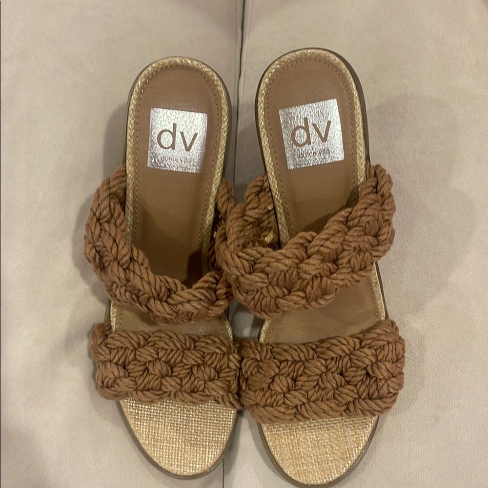 DV by Dolce Vita Roulette Tan Braided Slide Sandals